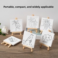 Huixishi Mini Chevalet et Tableau de Dessin pour Enfants en Papier et Bois de Pin avec Cadre pour Peinture à l'Huile Acrylique, pour Graffiti et Peinture Manuelle DIY