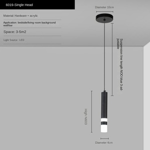 Luxury Nordic Single Head LED Crystal Hanging <b>Light</b> Remote Control Home Office Restaurant Bedroom Living Room Acrylic <b>Cover</b> - Product Image 2