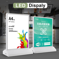 Boîte lumineuse de table LED MACCAN, publicité rectangulaire, cadre d'affiche de restaurant, acrylique double face, haute luminosité, alliage d'aluminium