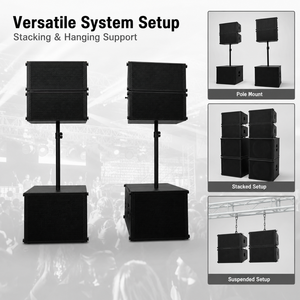 Sistema Audio Line Array Autoalimentato NEARSTAR TW10S 2+1 per Noleggio Concerti e Produzioni Audio per Palchi Mobili - Product Image 4
