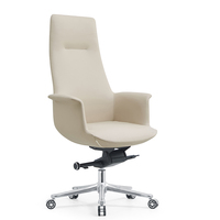 Chaise de bureau de direction moderne de luxe, chaise pivotante à dossier haut, design simple en cuir, mobilier commercial