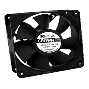 Ventilador Axial de Conducto DC T1 de Plástico con Rodamiento de Bolas Crown AGE12038_24J para Refrigeración Electrónica con Soporte OEM - Product Image 1
