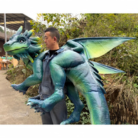 Marionnette de dragon réaliste à porter sur l'épaule, animatronique, contrôlée à la main, pour spectacles, fêtes et divertissements en parcs à thème