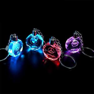 Fancy Customized LOGO Design Crystal <b>Key</b> Chains Handmade Colorful 3D Laser <b>Engraved</b> LED Light Crystal Keychain <b>Key</b> <b>Ring</b> - Product Image 3