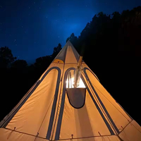 Tente extérieure en toile pour 3 à 4 personnes tente de camping imperméable avec sortie de cheminée tente pyramidale de haute qualité anti-UVs