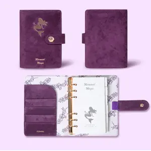 Carnet en cuir PU personnalisé avec logo A5 A6, reliure <span class=keywords><strong>spirale</strong></span> à 6 anneaux avec couverture rigide pour agenda de travail promotionnel, cadeau d'affaires - Product Image 1