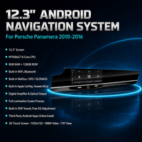 Écran tactile Android 12,3 pouces pour lecteur multimédia de voiture avec navigation GPS intégrée pour tableau de bord Panamera 2010-2016