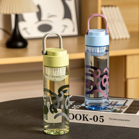 Bouteille de sport personnalisée, écologique, sans BPA, 600 ml, pour les voyages en plein air, réutilisable, en plastique, à boire directement, durable, résistante aux chutes