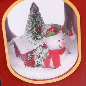 Mini train de Noël, jouet cadeau avec musique, lumière et <span class=keywords><strong>neige</strong></span> qui tombe, pour enfants, décorations artisanales de Noël - Product Image 5