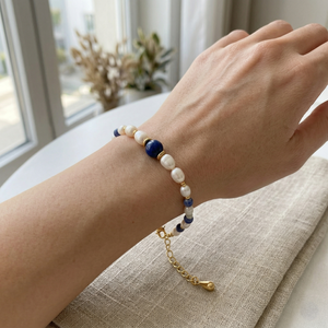 Bracelets perlés <span class=keywords><strong>anti</strong></span>-ternissement pour femmes, bracelet en pierres précieuses bleues, style méditerranéen grec bohème, bijoux de plage d'été, cadeau - Product Image 6