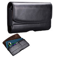 Hoge Kwaliteit Premium Black Pu Lederen Universele Mobiele Telefoon Riem Clip Holster Pouch Groothandel Voor Mannen Werknemer