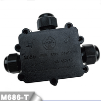 Boîte de jonction étanche IP68 M686, boîte de jonction étanche pour câbles extérieurs, boîte étanche de type T à trois voies