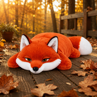 Peluche réaliste renard roux lestée avec fausse fourrure douce, animal en peluche allongé pour soulager l'anxiété et soutenir la thérapie sensorielle