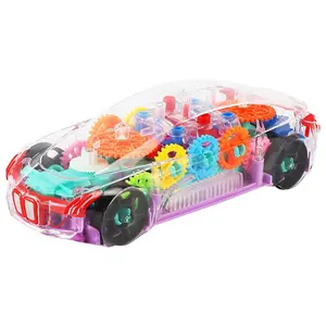 Электрическая прозрачная концепция кузова автомобиля, механическая Шестерня автомобиля, Детская универсальная игрушка автомобиля с красочным светом и музыкой