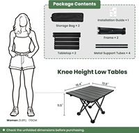 Table de camping pliable en fer pour l'extérieur, ultra-légère, avec sac de transport pour la plage, le pique-nique, le barbecue et l'utilisation en bateau