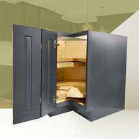 Lemari Dapur Sudut Kayu LS33-LS36 Gudang Lokal AS, Siap Rakit, Dilengkapi Lazy Susan dengan Baki Putar