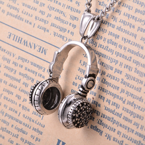Elegante acciaio inossidabile la <span class=keywords><strong>musica</strong></span> è forgiata Mini auricolari ciondolo personalizzato creativo <span class=keywords><strong>Hip</strong></span> <span class=keywords><strong>Hop</strong></span> tendenza la <span class=keywords><strong>musica</strong></span> è forgiata collana - Product Image 2