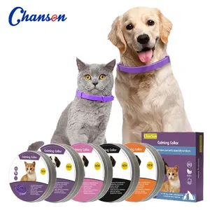 Chanson 공장 도매 맞춤형 로고 불안 개와 고양이에 대한 조정 가능한 애완 동물 페로몬 진정 고리를 줄입니다