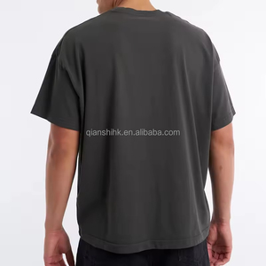 เสื้อยืดสตรีทแวร์ผ้าคอตตอนหนา แบบเรียบ คุณภาพสูง ผลิตเสื้อยืดดีไซน์เนอร์แบบหนาพิเศษ ทรงบ็อกซี่ โอเวอร์ไซส์ สำหรับผู้ชาย - Product Image 4