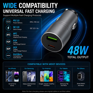 <span class=keywords><strong>Chargeur</strong></span> de voiture TKT 48W à charge rapide, type C, certifié CE, RoHS, FCC, pour <span class=keywords><strong>Samsung</strong></span>, Xiaomi, <span class=keywords><strong>tablette</strong></span>, téléphone, chargeurs USB pour automobile - Product Image 4
