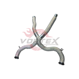 Downpipe Vortex haute performance en acier inoxydable 304 sans catalyseur avec bouclier thermique, finition polie miroir 1,5 mm, pour échappement universel Mercedes Benz AMG GT - Product Image 3