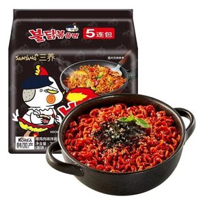 Vente en gros de nouilles instantanées au poulet <span class=keywords><strong>coréen</strong></span> saveur exotique 700g (140g * 5 paquets) <span class=keywords><strong>Ramen</strong></span> épicé au fromage à la crème - Product Image 1