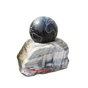 Luxe noir marbre <span class=keywords><strong>boule</strong></span> <span class=keywords><strong>fontaine</strong></span> rue jardin eau caractéristique pierre Art Sculpture pour <span class=keywords><strong>la</strong></span> décoration de paysage - Product Image 2