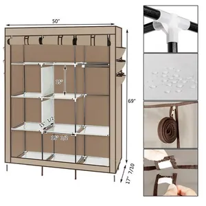 Portable storage wardrobes, non-woven canvas cabinets, bedroom clothes storage