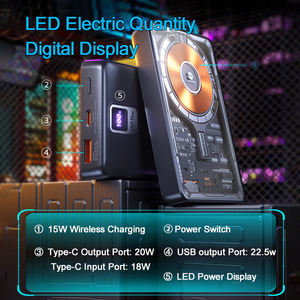 PD20W cavo rapido ricarica posteriore Clip Power Bank trasparente PVC Li-polimero batteria 10000mah Power Bank accetta la stampa Logo OEM - Product Image 4