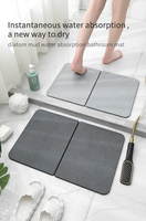 Tapis de sol de salle de bain en diatomite, double épaisseur, pliable, fabriqué à la machine, écologique, absorbant, séchage rapide, anti-moisissure, doux pour la peau