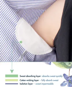 Anti Underarm Sweat Pad Single Piece Packaging 12*11cm Portable Disposable Underarm Armpit Sweat Absorbent Pad