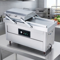 Machine d'emballage sous vide automatique à double chambre pour sacs en plastique, pour aliments et viande