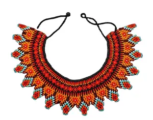 Collier court tendance en perles et feuilles pour femme, bijou fantaisie, cadeau idéal pour les fêtes, style américain - Product Image 1