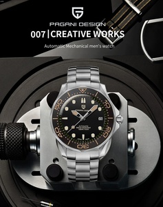 Montres <span class=keywords><strong>PAGANI</strong></span> DESIGN PD-1667, nouvelle montre automatique de luxe rétro 007 pour hommes, montre-bracelet mécanique pour hommes, acier inoxydable, étanche - Product Image 5