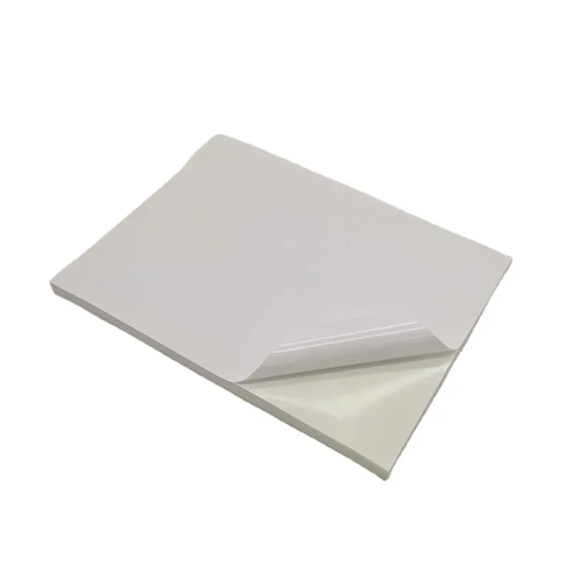 फ़ैक्टरी कस्टम 100 x 1 शीट A4 सफ़ेद अल्ट्रा ग्लॉस स्वयं चिपकने वाला स्टिकर लेबल वाटरप्रूफ विनाइल स्टिकर पेपर