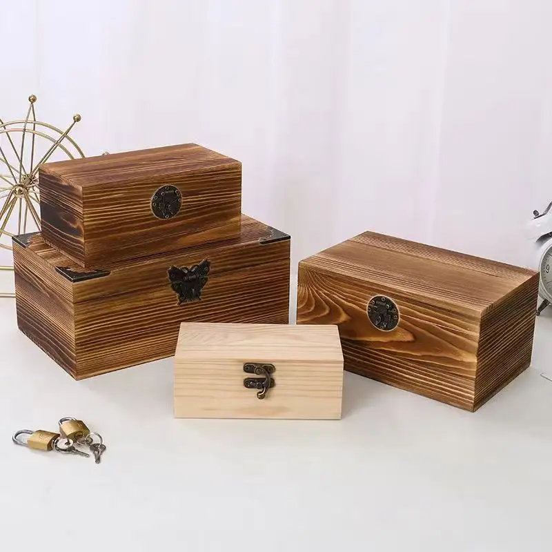लकड़ी का ठोस लकड़ी का सजावटी बॉक्स