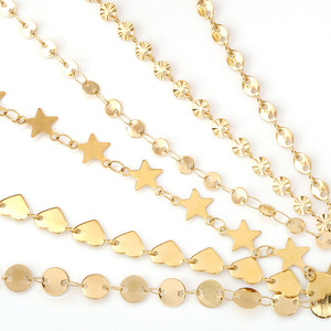 Colliers tendance en chaîne, étoile dorée, cœur, forme géométrique, chaîne unisexe, bijoux cadeau - Product Image 1