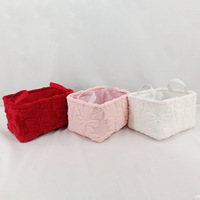 Panier de rangement en velours uni de grande taille en gros avec poignées : paniers à linge ménagers, bacs à vêtements et organiseurs de couches