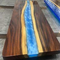Table de salle à manger moderne en bois et résine époxy pour restaurant, style rivière, nouveau produit populaire à prix avantageux direct usine