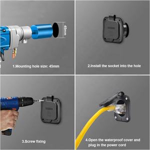 15Amp 125V NEMA 5-15P 3 fils <span class=keywords><strong>en</strong></span> acier inoxydable prise ca couvercle étanche entrée à bride pour Marine/bateau RV Shore Power STL pour - Product Image 4