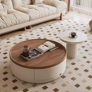 <span class=keywords><strong>Table</strong></span> basse et thé <span class=keywords><strong>scandinave</strong></span> moderne en noyer avec tiroir <span class=keywords><strong>Table</strong></span> basse en bois massif plaqué noyer rangement haut de gamme - Product Image 2