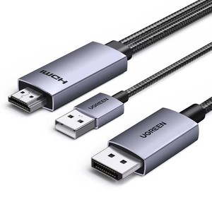 <span class=keywords><strong>Câble</strong></span> <span class=keywords><strong>HDMI</strong></span> vers <span class=keywords><strong>DisplayPort</strong></span> actif UGREEN HD169, mâle vers mâle, unidirectionnel, alimenté par USB, 4K60Hz 1080P120Hz, <span class=keywords><strong>câble</strong></span> <span class=keywords><strong>HDMI</strong></span> vers DP - Product Image 1