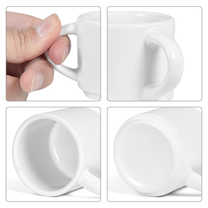 Mini taza de café expreso de cerámica personalizada de 3oz con mango, taza impresa por sublimación pequeña para uso diario