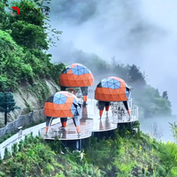 Dôme géodésique commercial, Cabine étoile, Pod de glamping, Villa hôtelière de luxe, Conception chinoise, Étanche, Écologique, Préfabriqué en aluminium