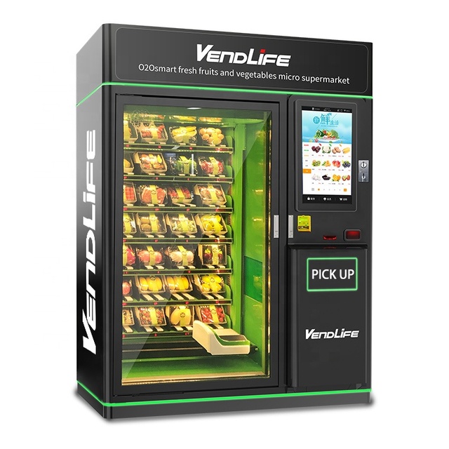 Micron Fruits and Vegetable Fresh Food Grab n Go Smart Fridge Vendlife Vending Machine for Sale in the Supermarket
