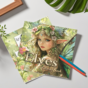 Elves Design Adult Teenage Stress abbau Zeichnung Mal bücher Softcover Board Buch mit Prägung Offset Papier Größe 20*20 - Product Image 4