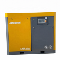 Compresseur d'air rotatif à vis haute efficacité 75KW 100HP pour ligne d'automatisation industrielle 24/7, usine, réparation automobile, atelier