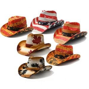 Chapeau de paille classique pour femme, style cowboy western <span class=keywords><strong>Dallas</strong></span>, chapeau de <span class=keywords><strong>jazz</strong></span> sombrero, chapeau de paille orange Stetson pour homme - Product Image 3