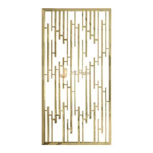 LL335 Metal <b>Screen</b> Room Divider Hot Sell <b>Wall</b> Partition Stainless Steel Brushed Gold Laser Machine Cut Panel Interior Waterproof - Product Image 5