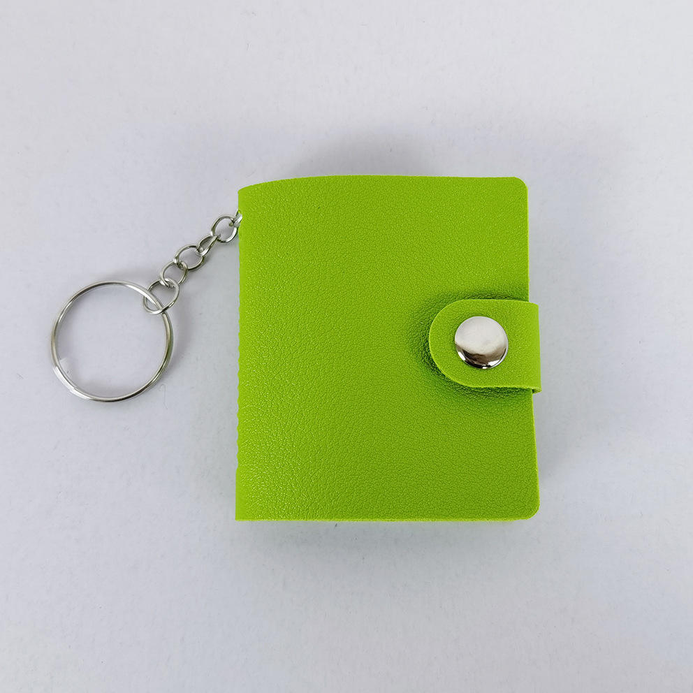 2inch green leather keychain